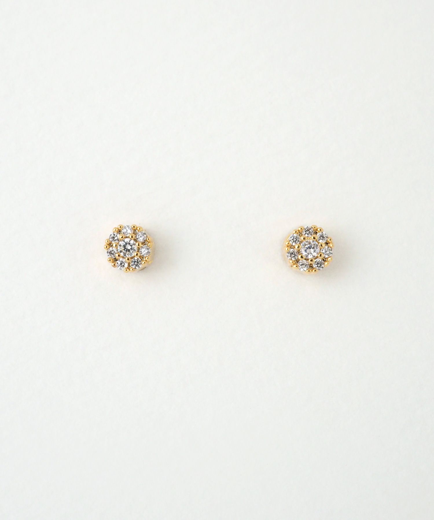 パヴェキュービックサークルマグネットイヤリング