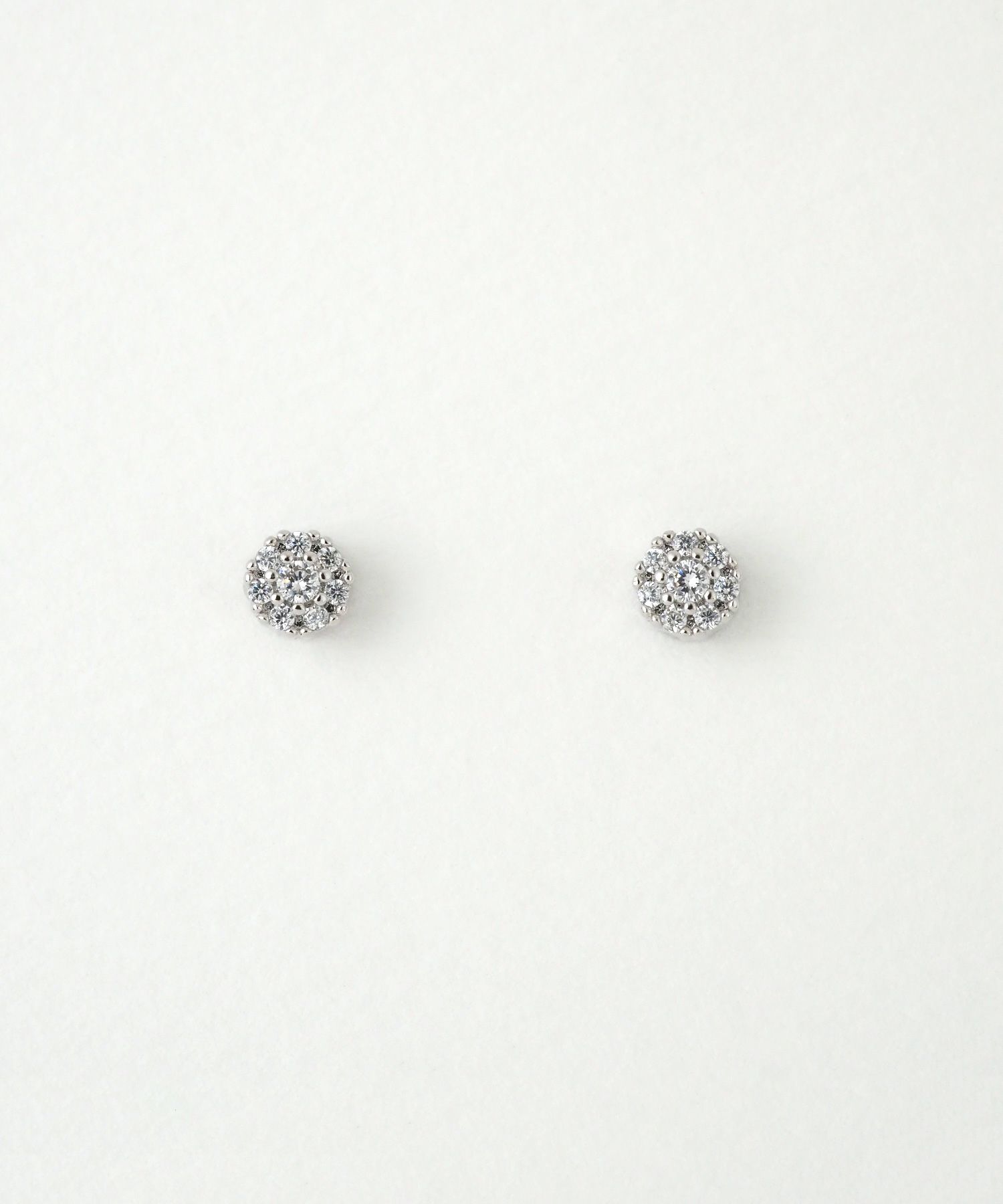 パヴェキュービックサークルマグネットイヤリング