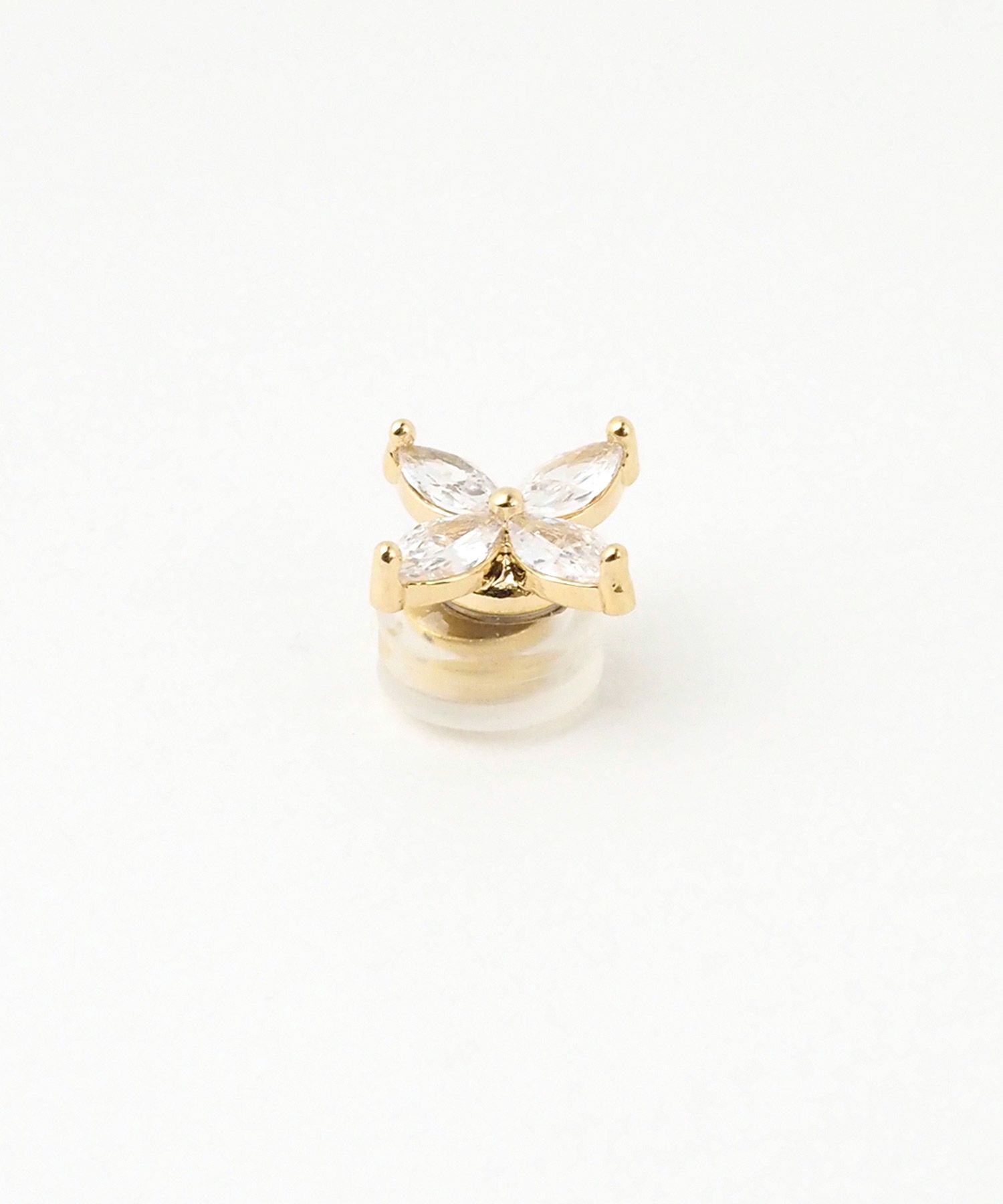 キュービックフラワーマグネットイヤリング