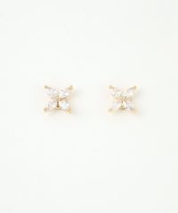 キュービックフラワーマグネットイヤリング