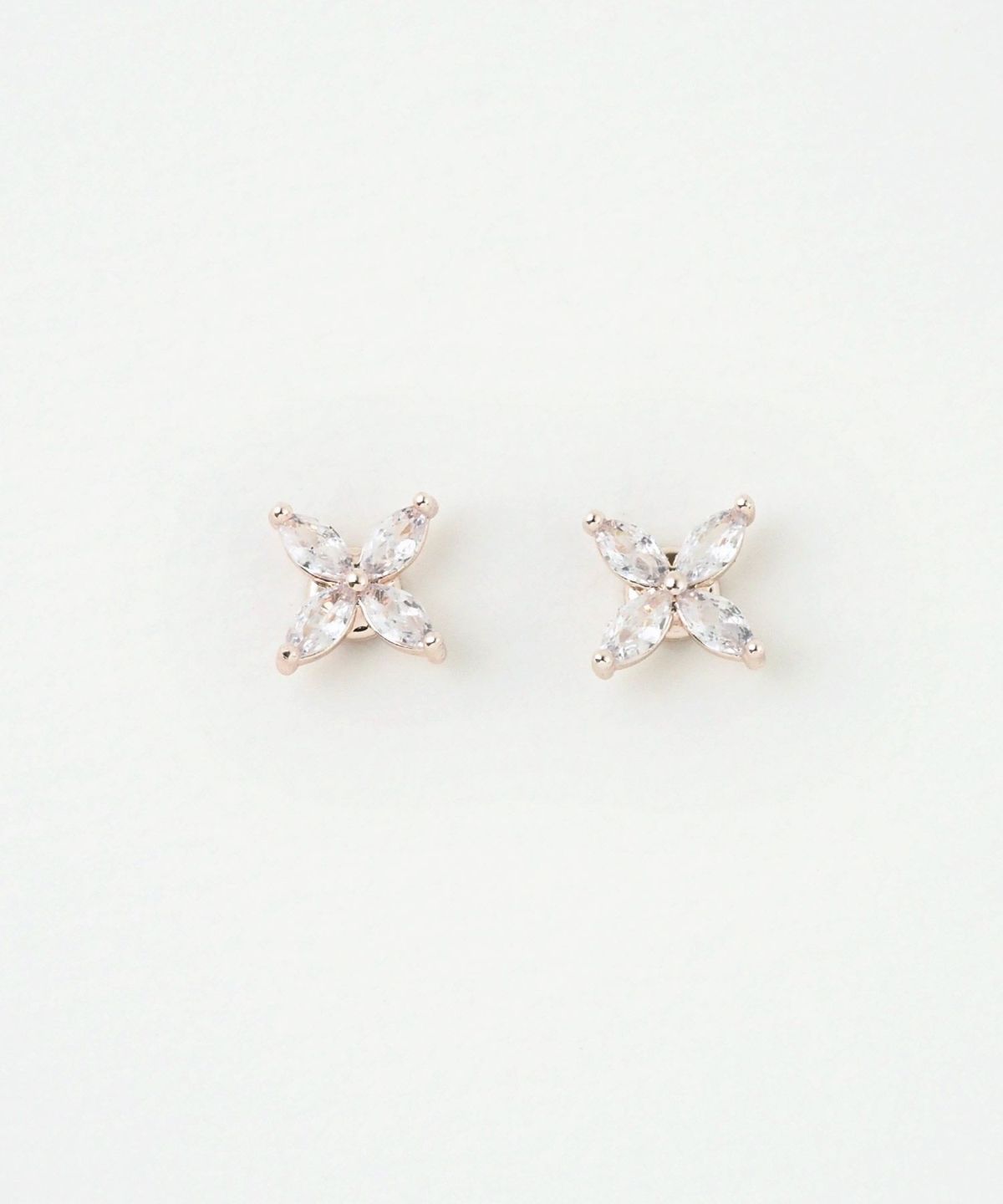 キュービックフラワーマグネットイヤリング