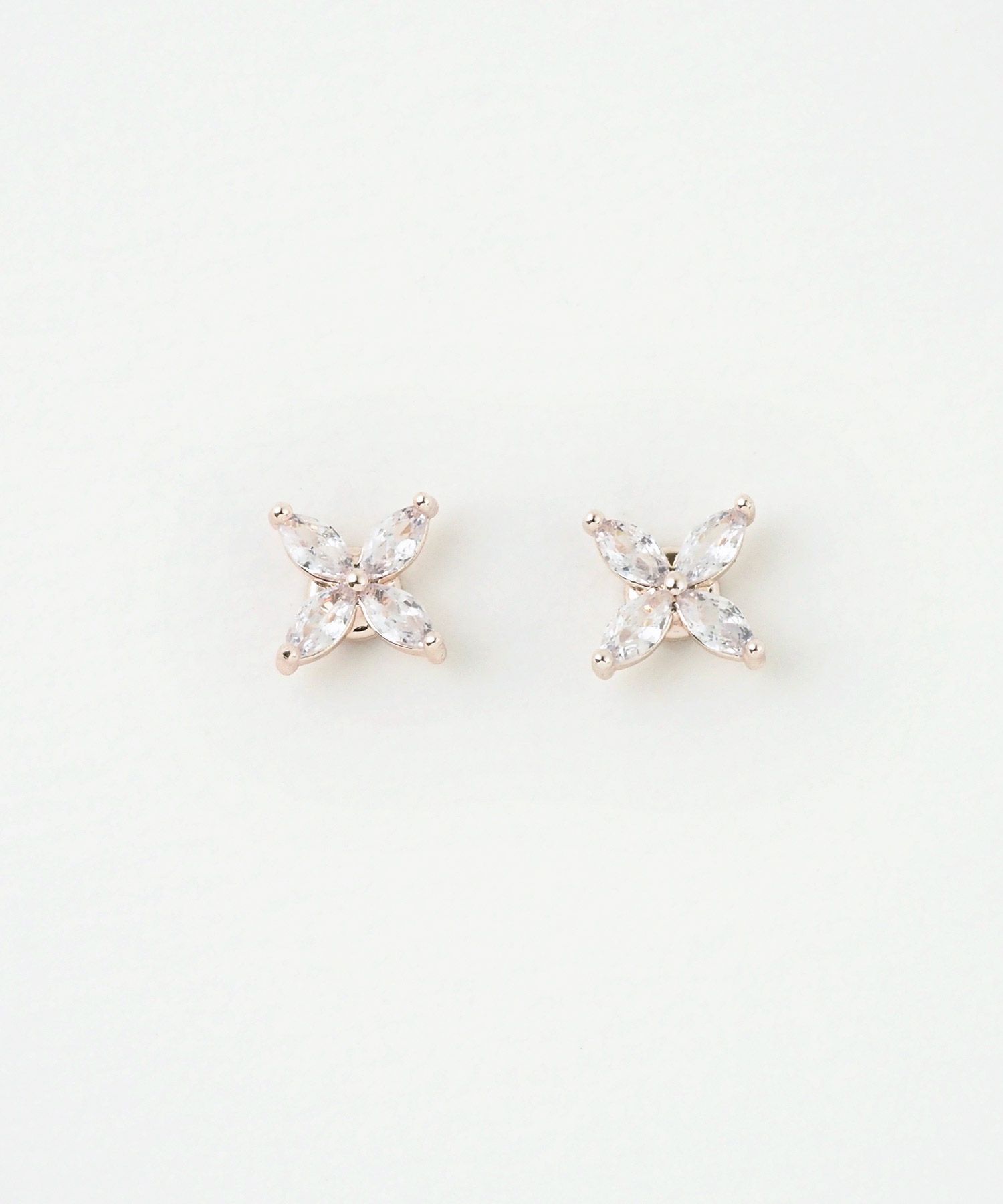 キュービックフラワーマグネットイヤリング