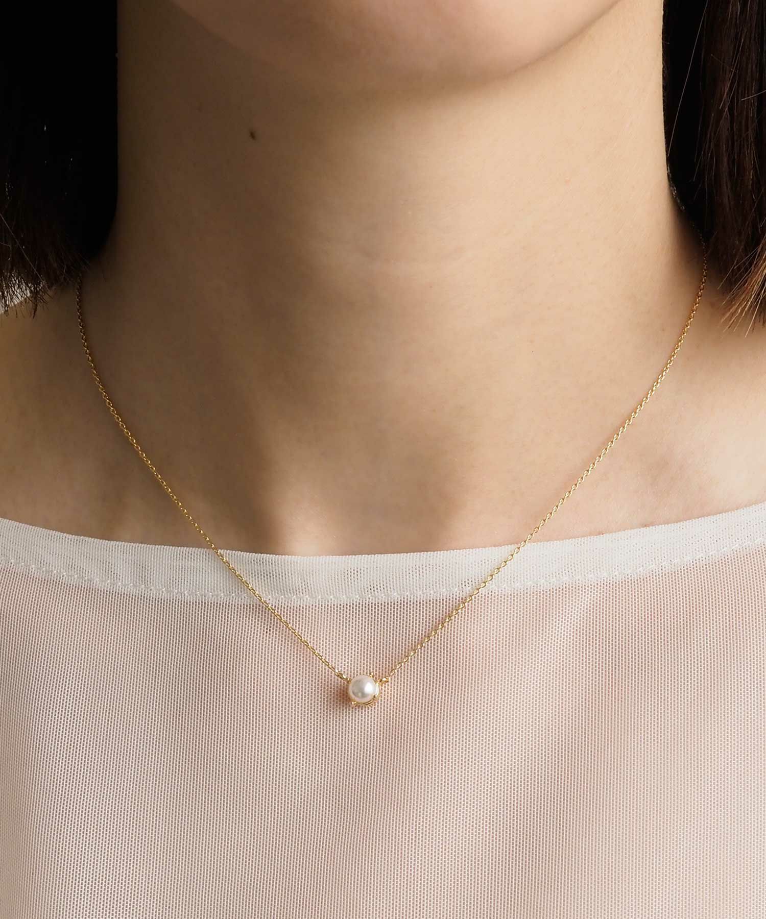 一粒パールマグネットネックレス