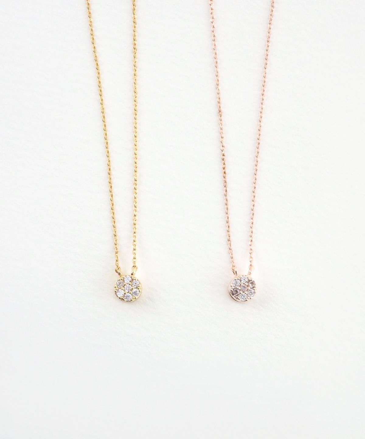 パヴェキュービックサークルマグネットネックレス