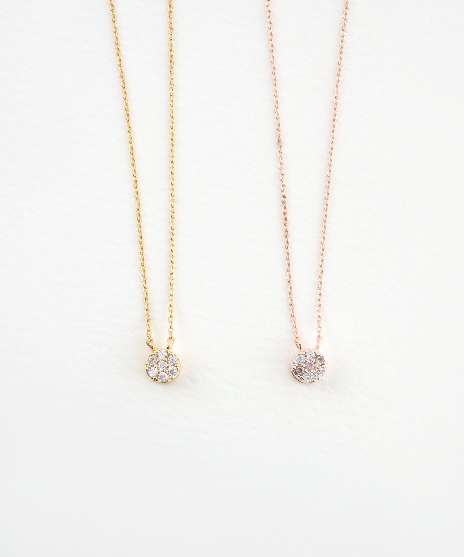 パヴェキュービックサークルマグネットネックレス