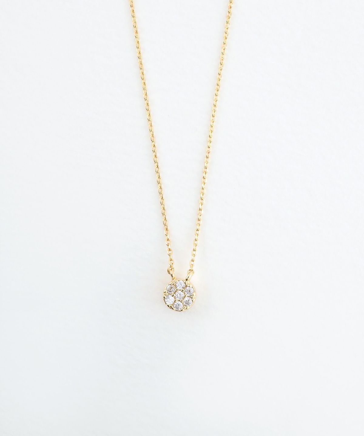 パヴェキュービックサークルマグネットネックレス