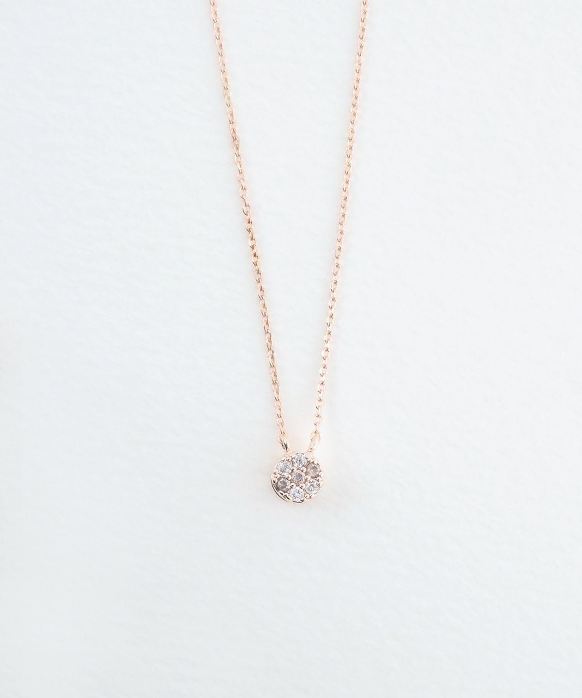 パヴェキュービックサークルマグネットネックレス