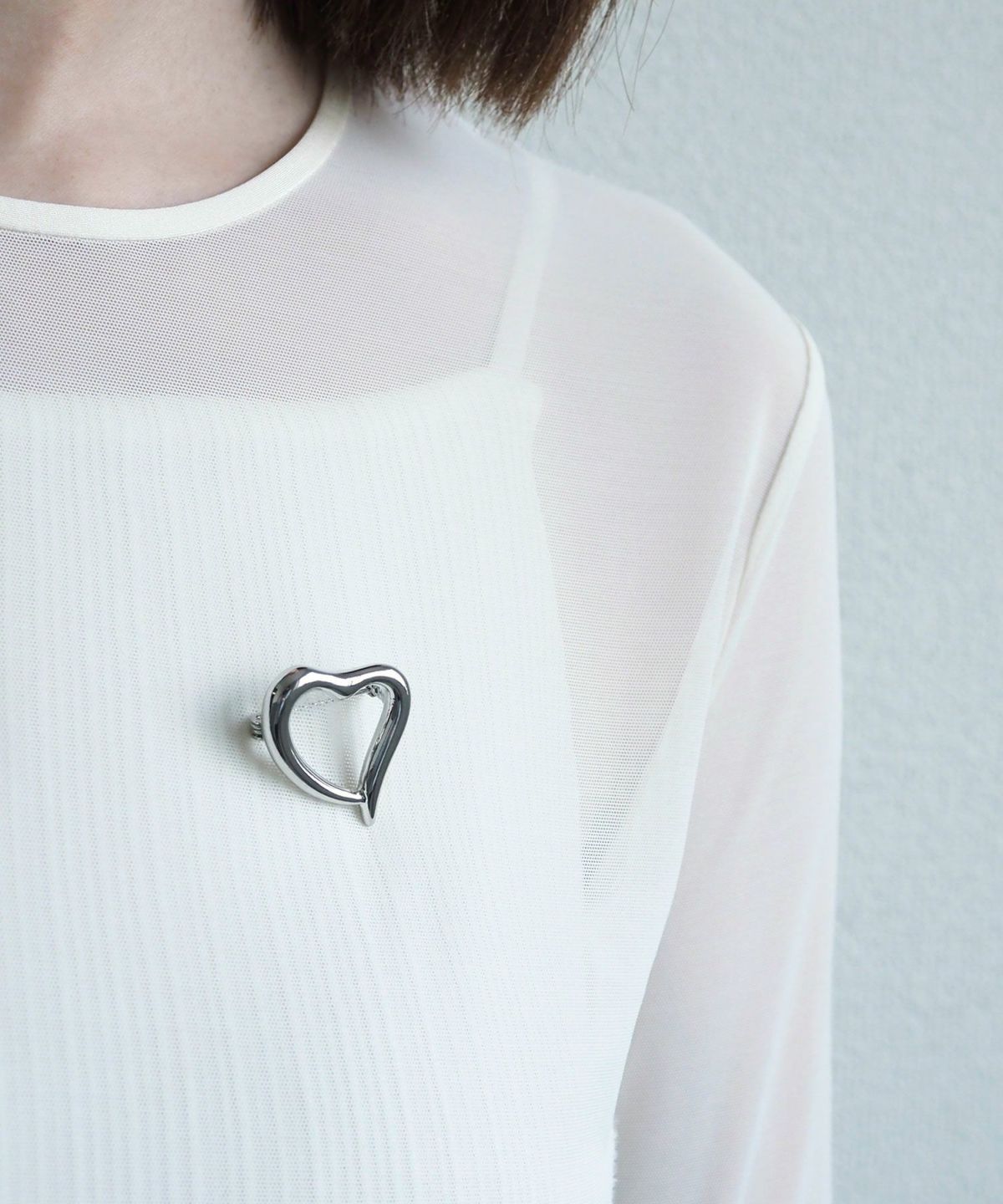 ニュアンスハートブローチ