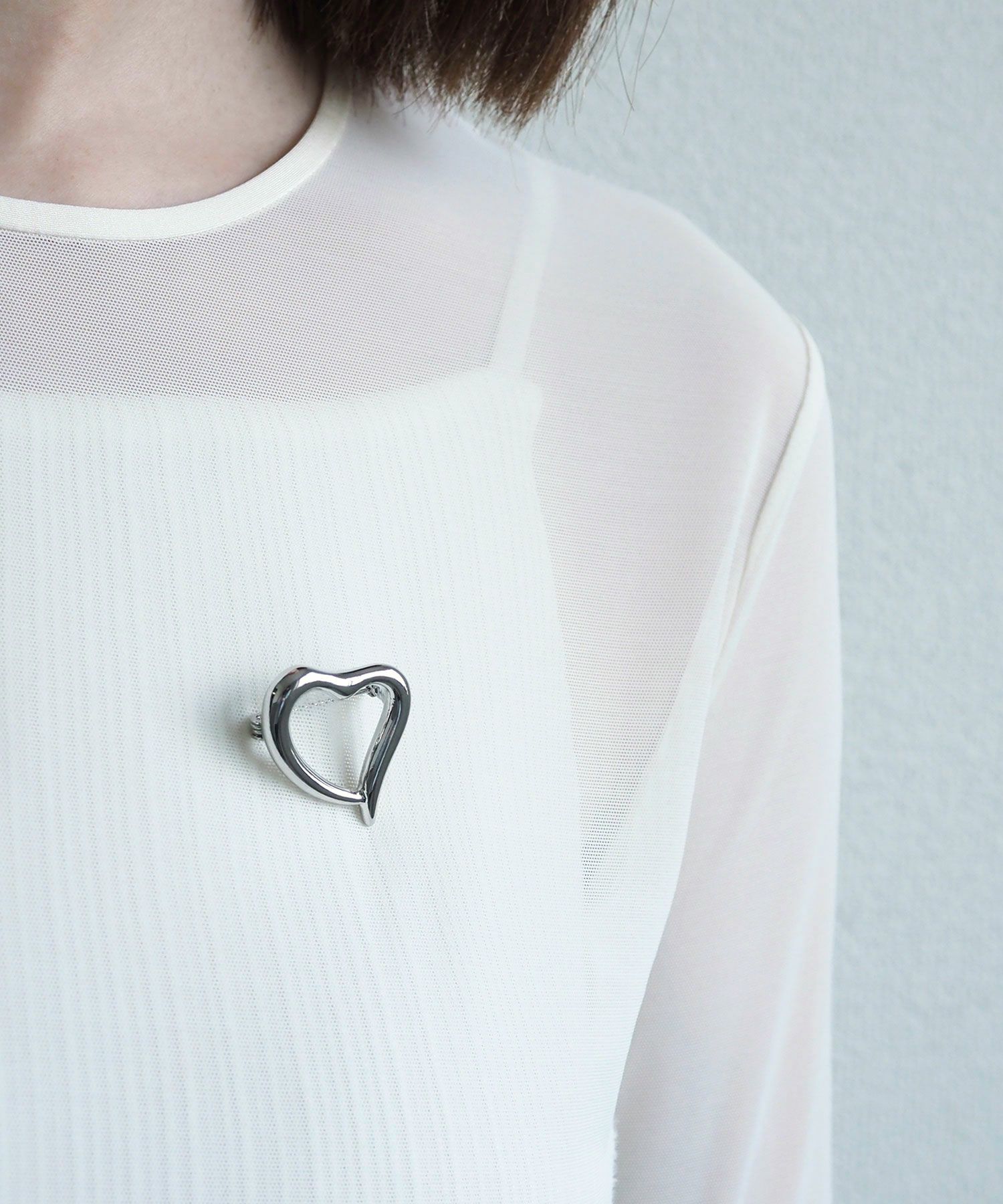 ニュアンスハートブローチ