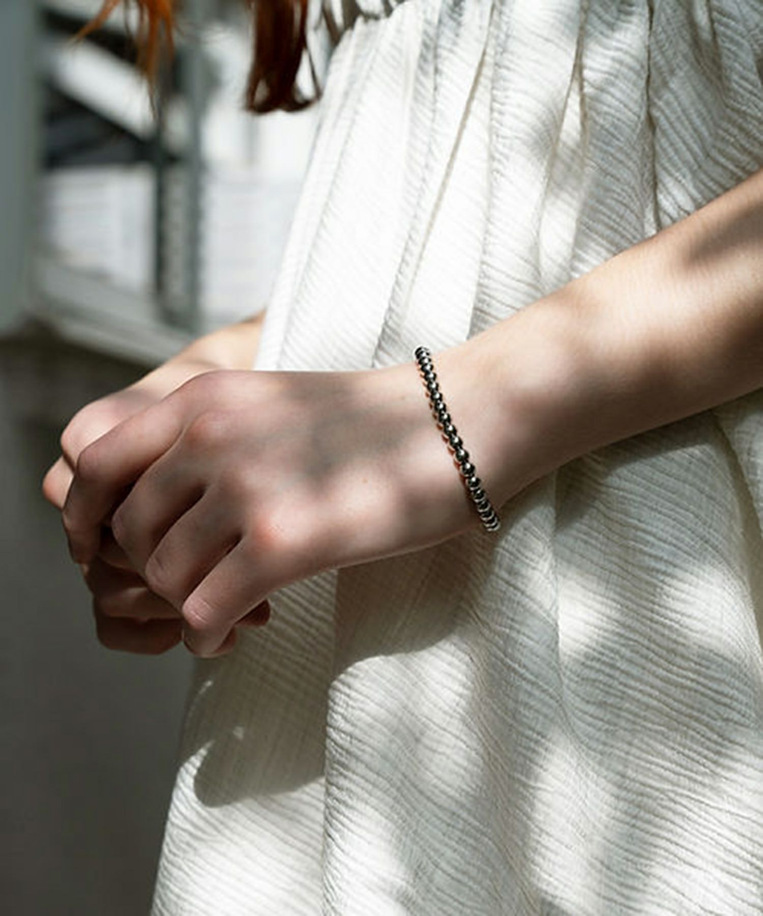 メタルボールコードサージカルステンレスブレスレット