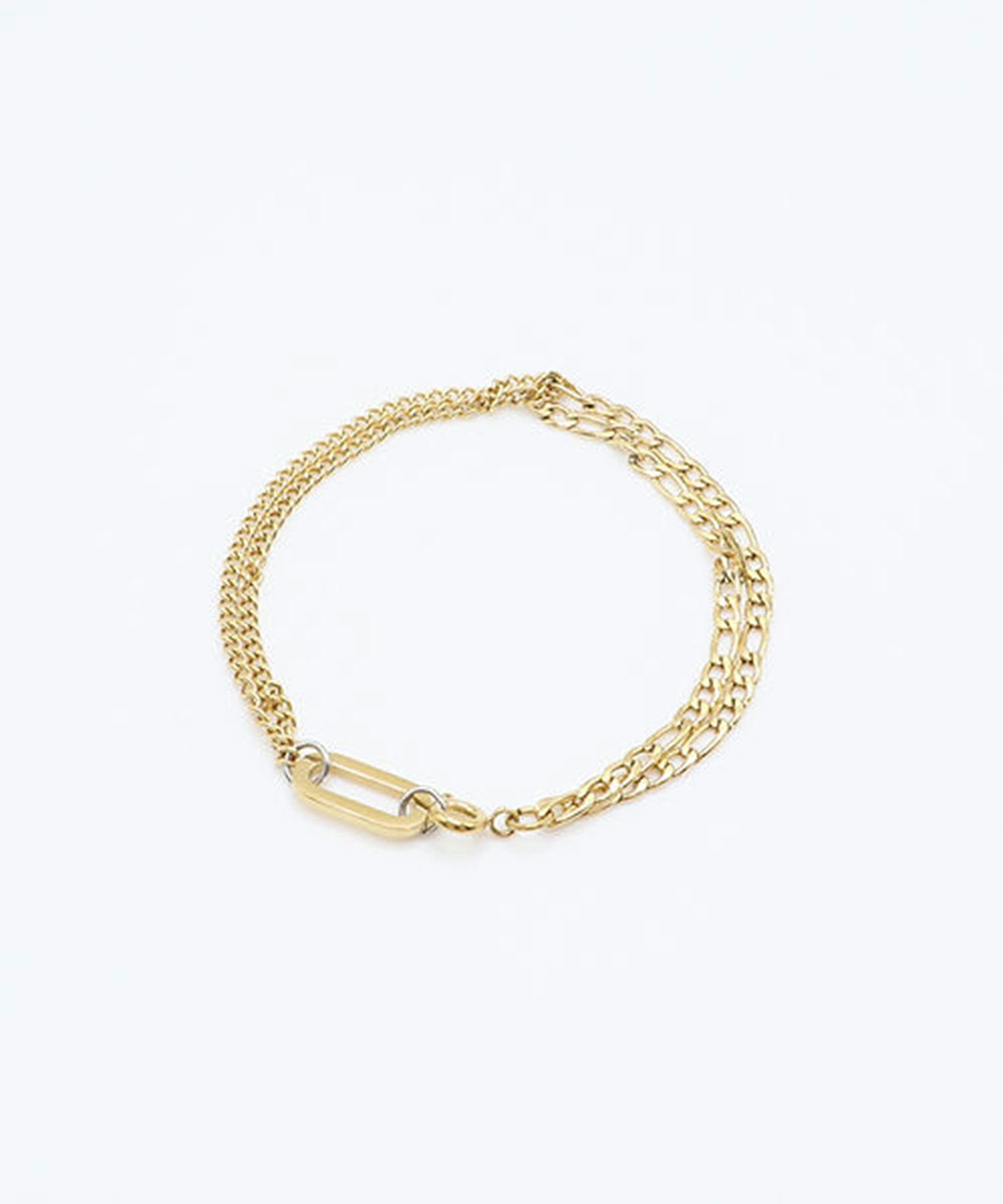 ダブルチェーンサージカルステンレスブレスレット