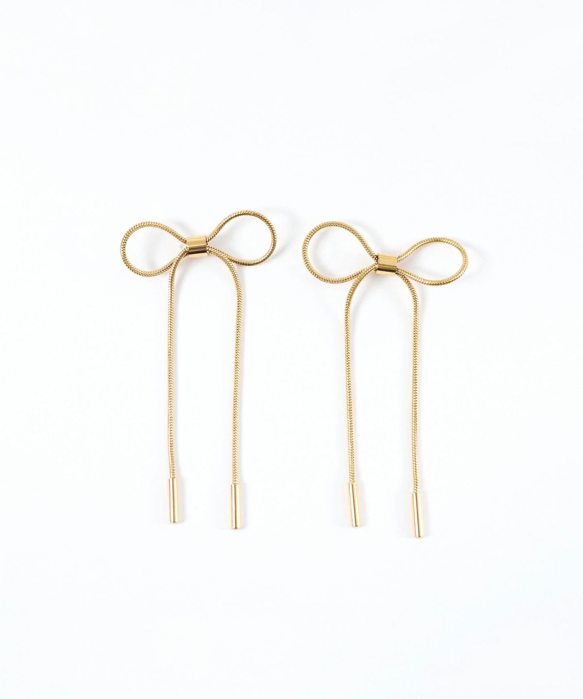 リボンチェーンステンレスピアス