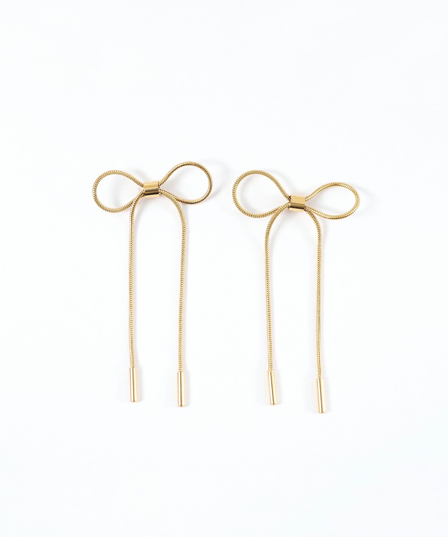 リボンチェーンステンレスピアス