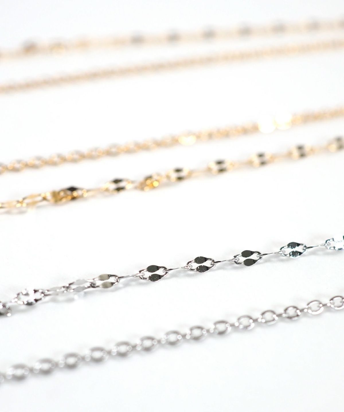 ペタルチェーン2連ステンレスネックレス