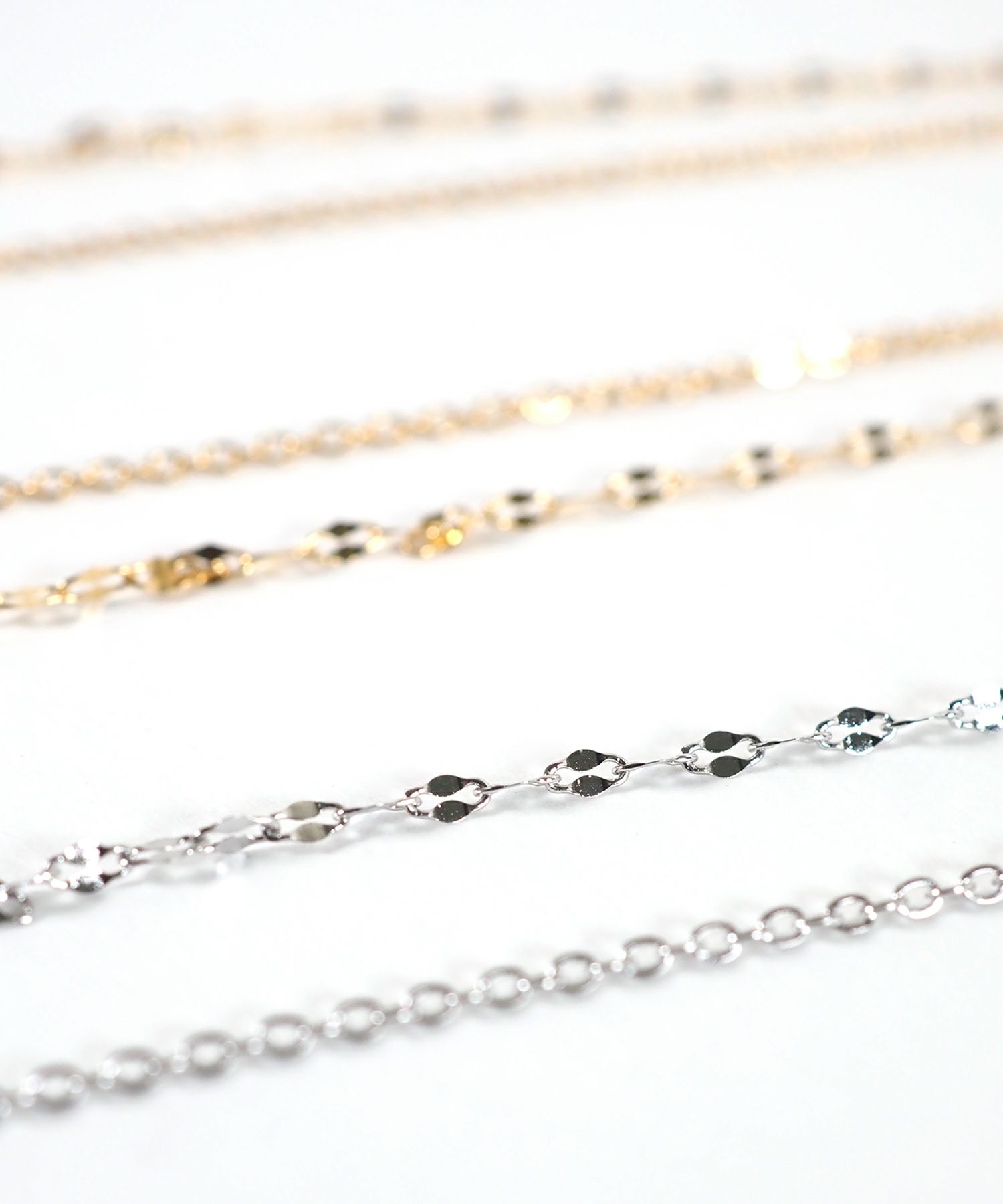 ペタルチェーン2連ステンレスネックレス