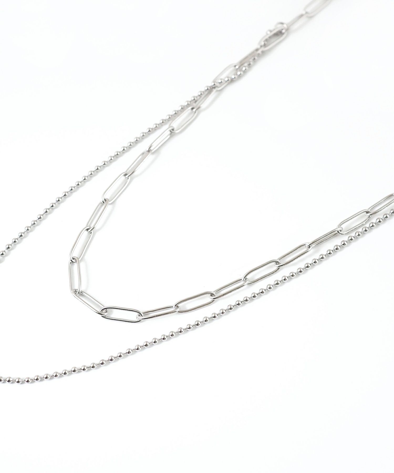 ボールチェーン2連ステンレスネックレス