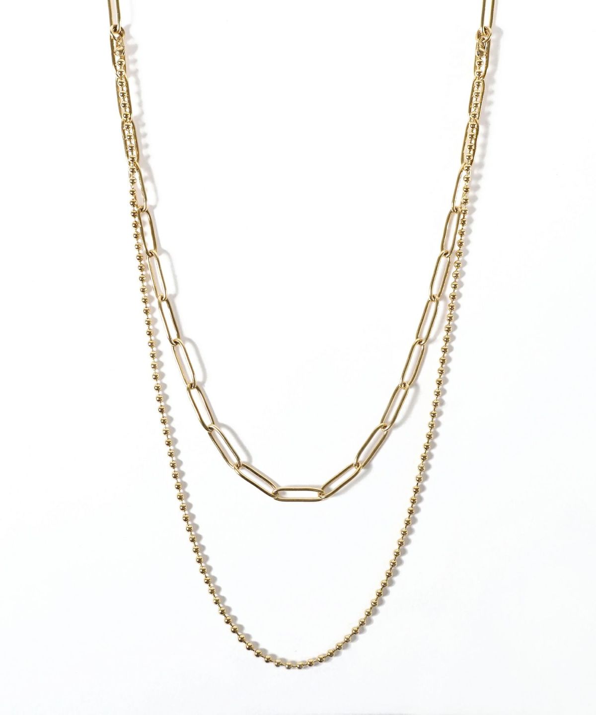 ボールチェーン2連ステンレスネックレス