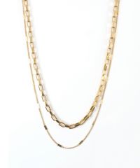 スクエアチェーン2連ステンレスネックレス