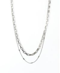 スクエアチェーン2連ステンレスネックレス