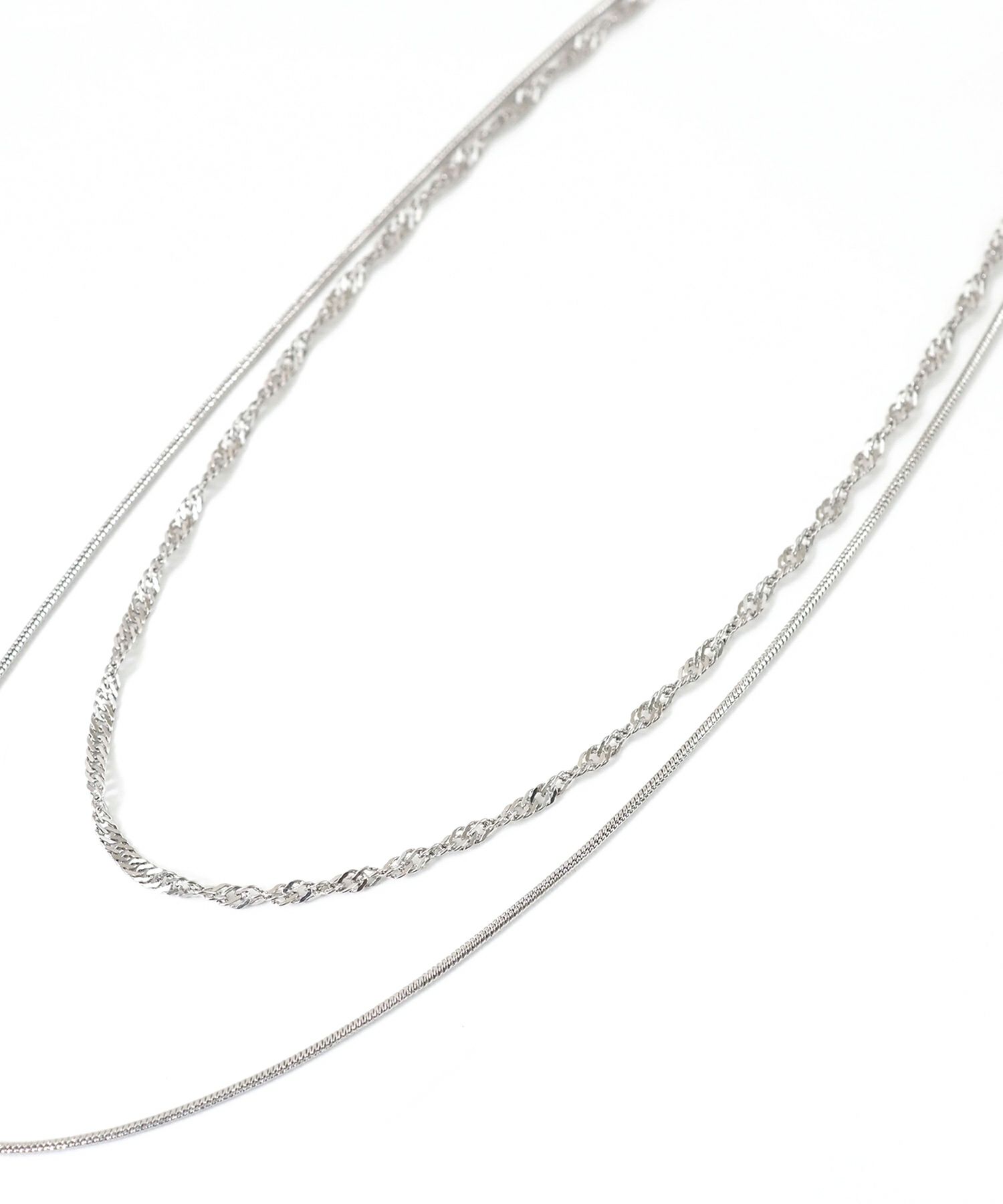 スクリューチェーン2連ステンレスネックレス