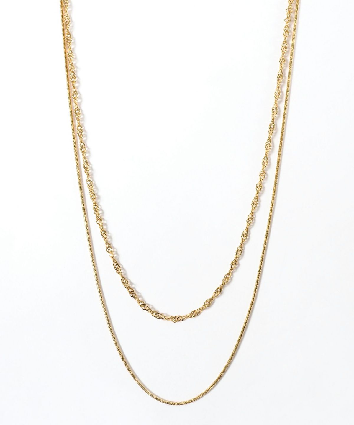 スクリューチェーン2連ステンレスネックレス