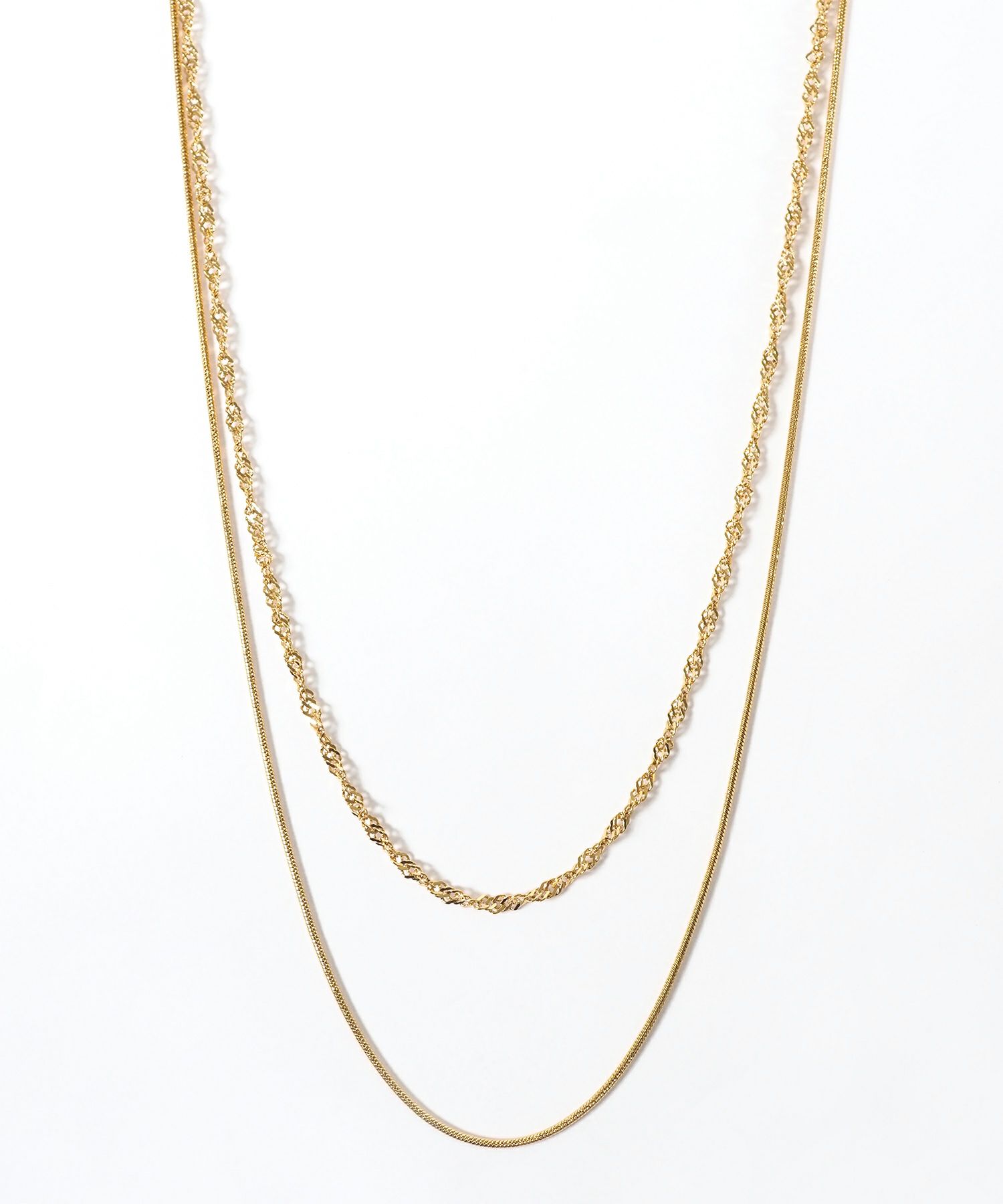 スクリューチェーン2連ステンレスネックレス