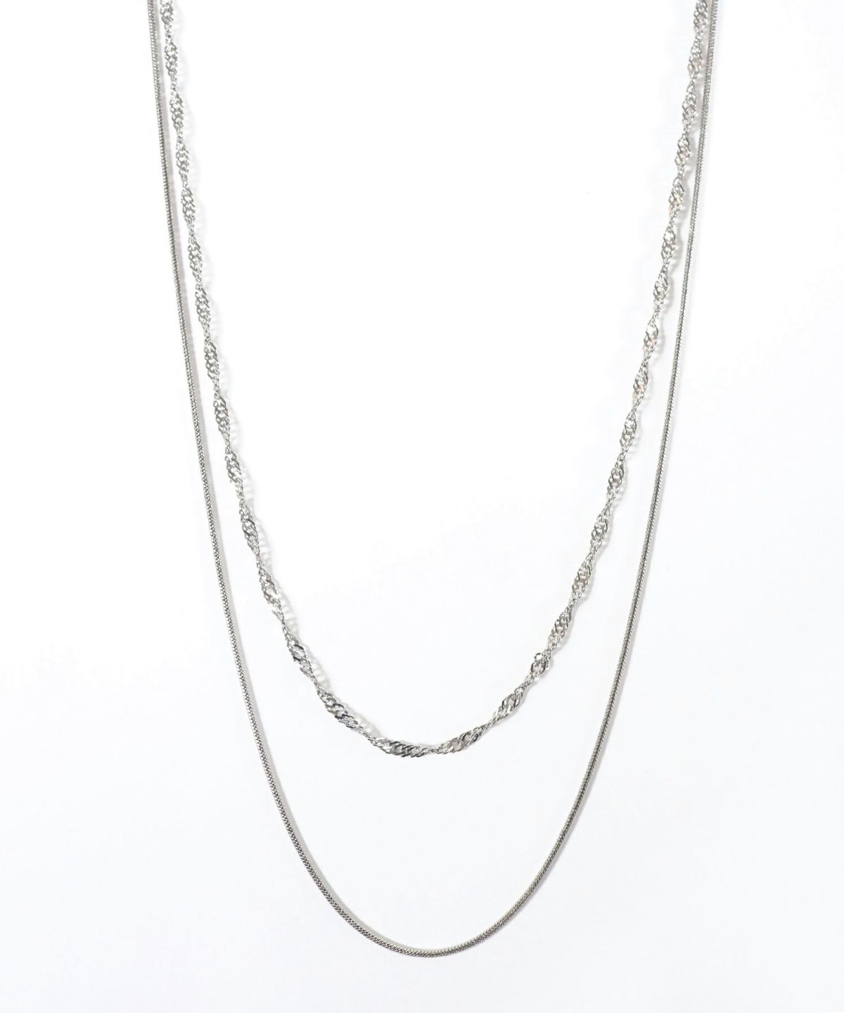 スクリューチェーン2連ステンレスネックレス