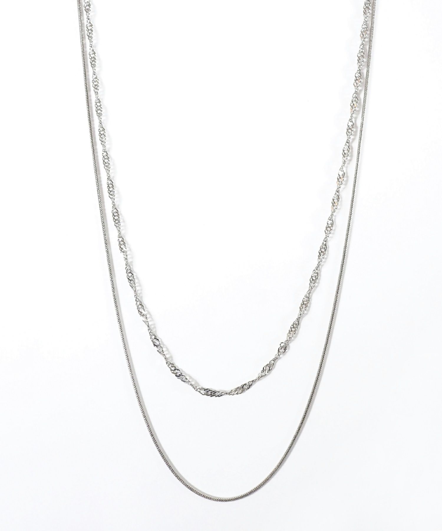 スクリューチェーン2連ステンレスネックレス