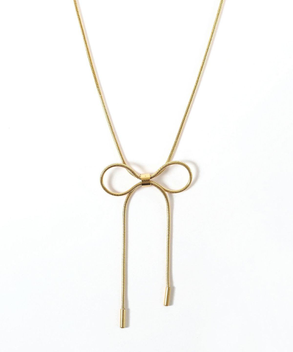 リボンチェーンステンレスネックレス