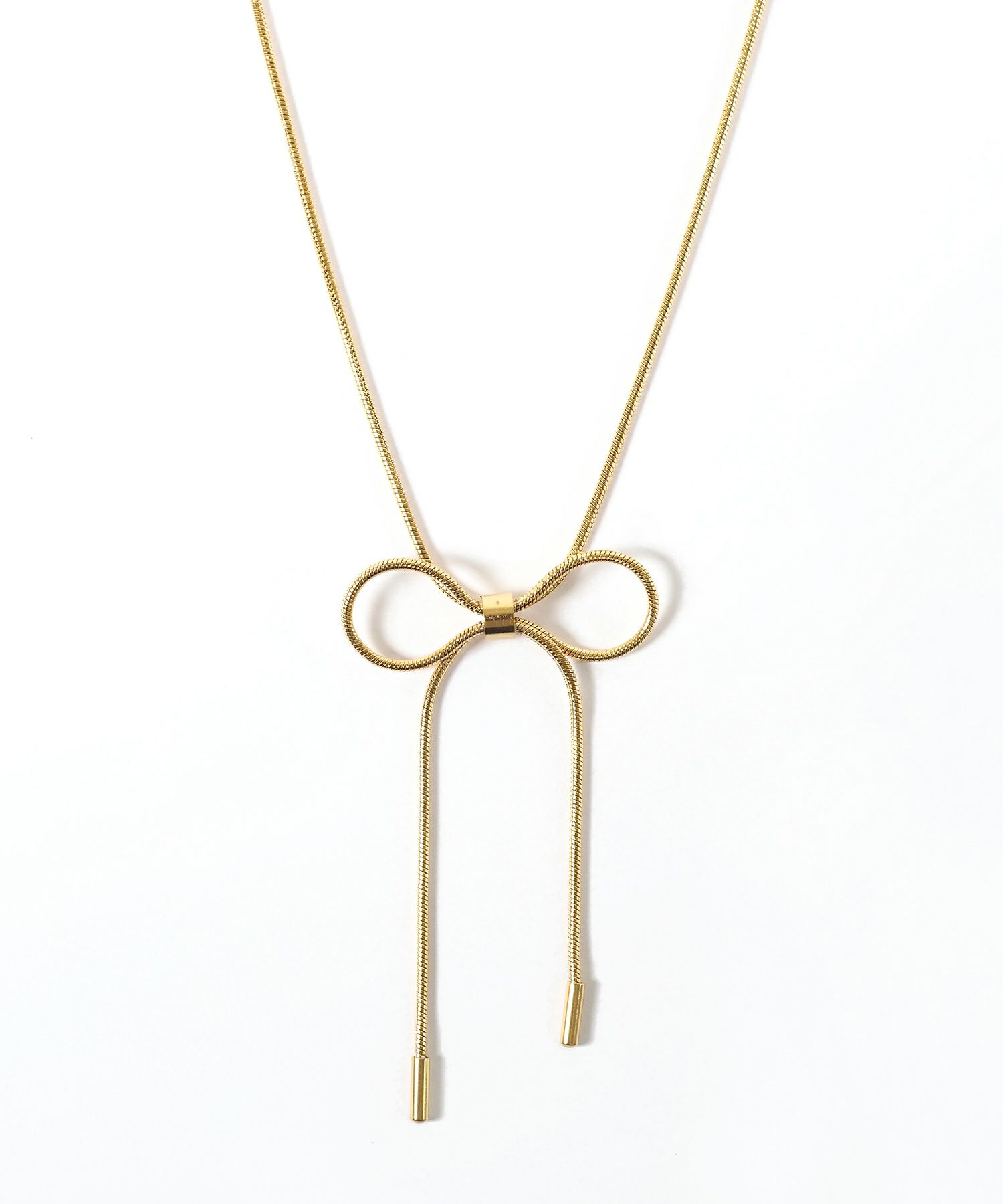 リボンチェーンステンレスネックレス