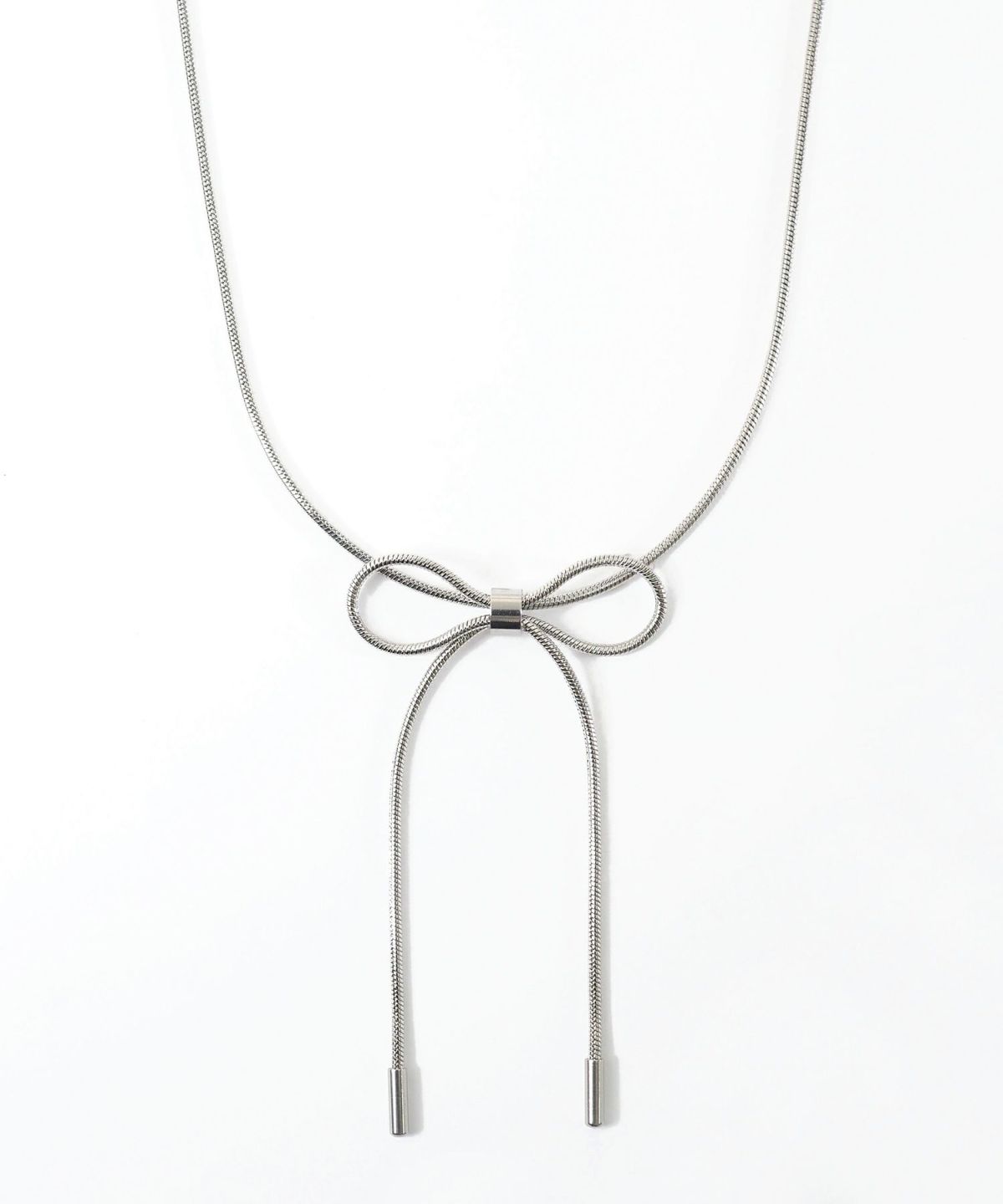 リボンチェーンステンレスネックレス