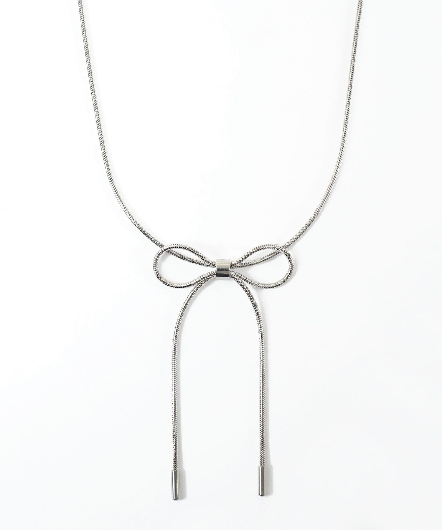 リボンチェーンステンレスネックレス