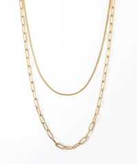 オーバルチェーン2連ステンレスネックレス