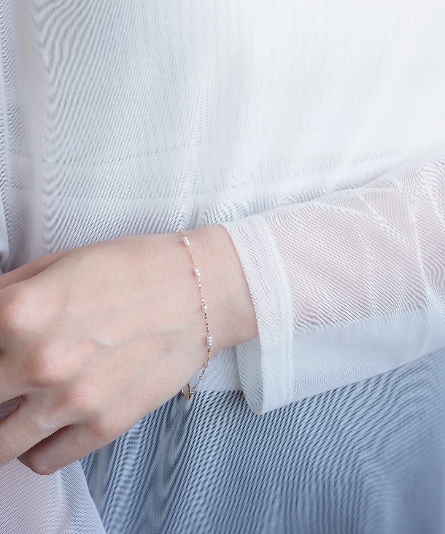 ステーションパール2wayステンレスブレスレット・アンクレット【Zoule】