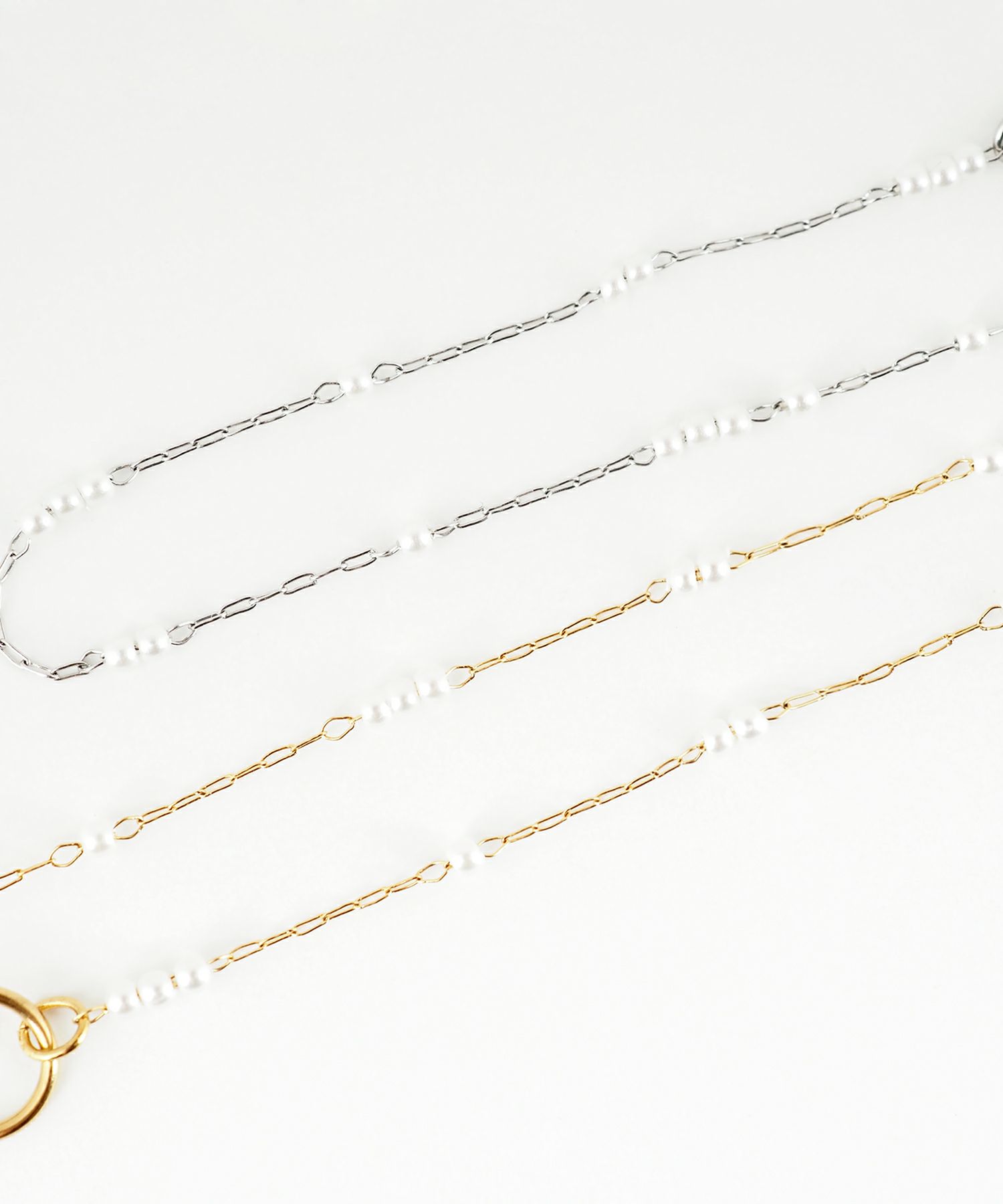 ステーションパール2wayステンレスブレスレット・アンクレット【Zoule】