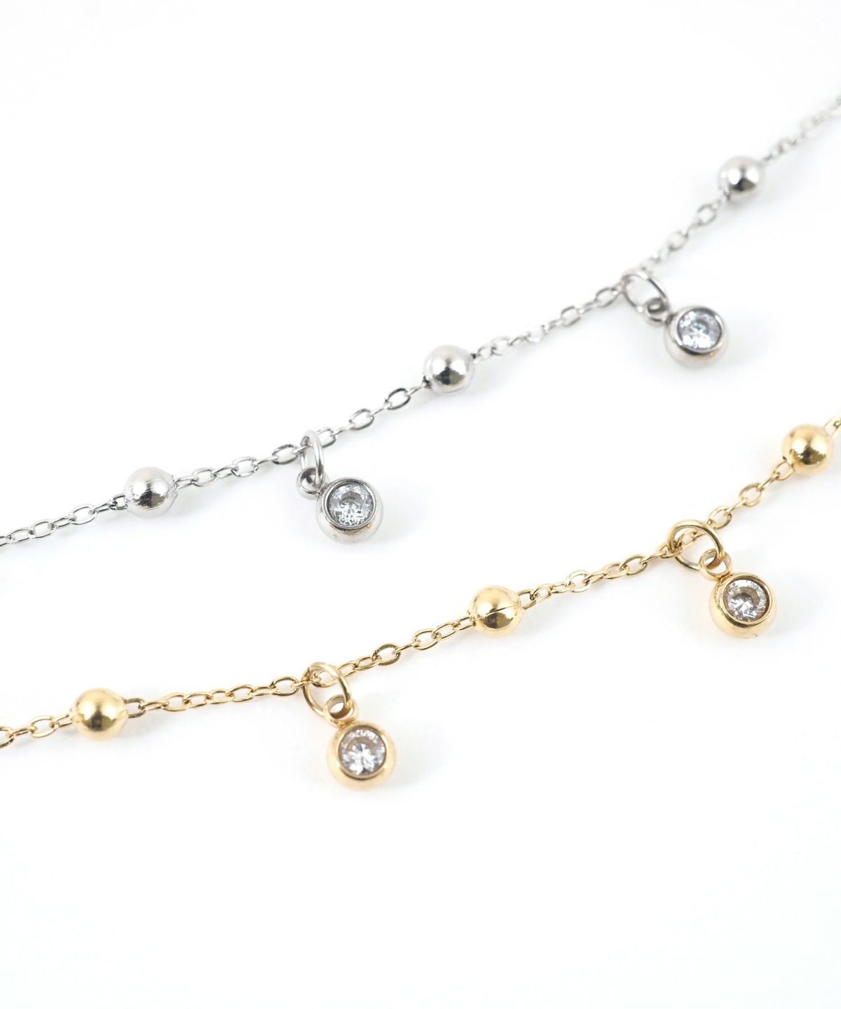 ストーンボール2wayステンレスブレスレット・アンクレット