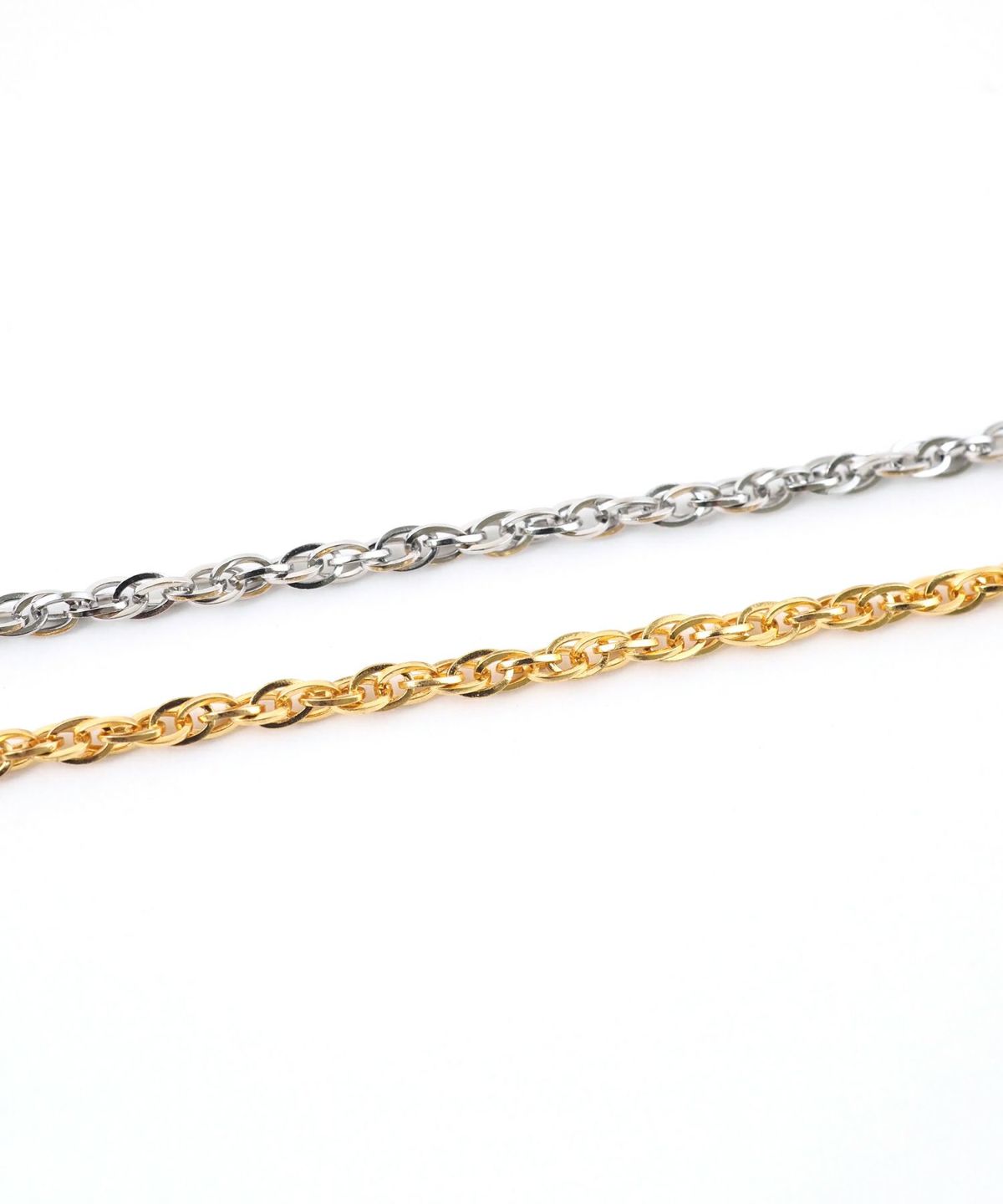 ツイストチェーン2wayステンレスブレスレット・アンクレット