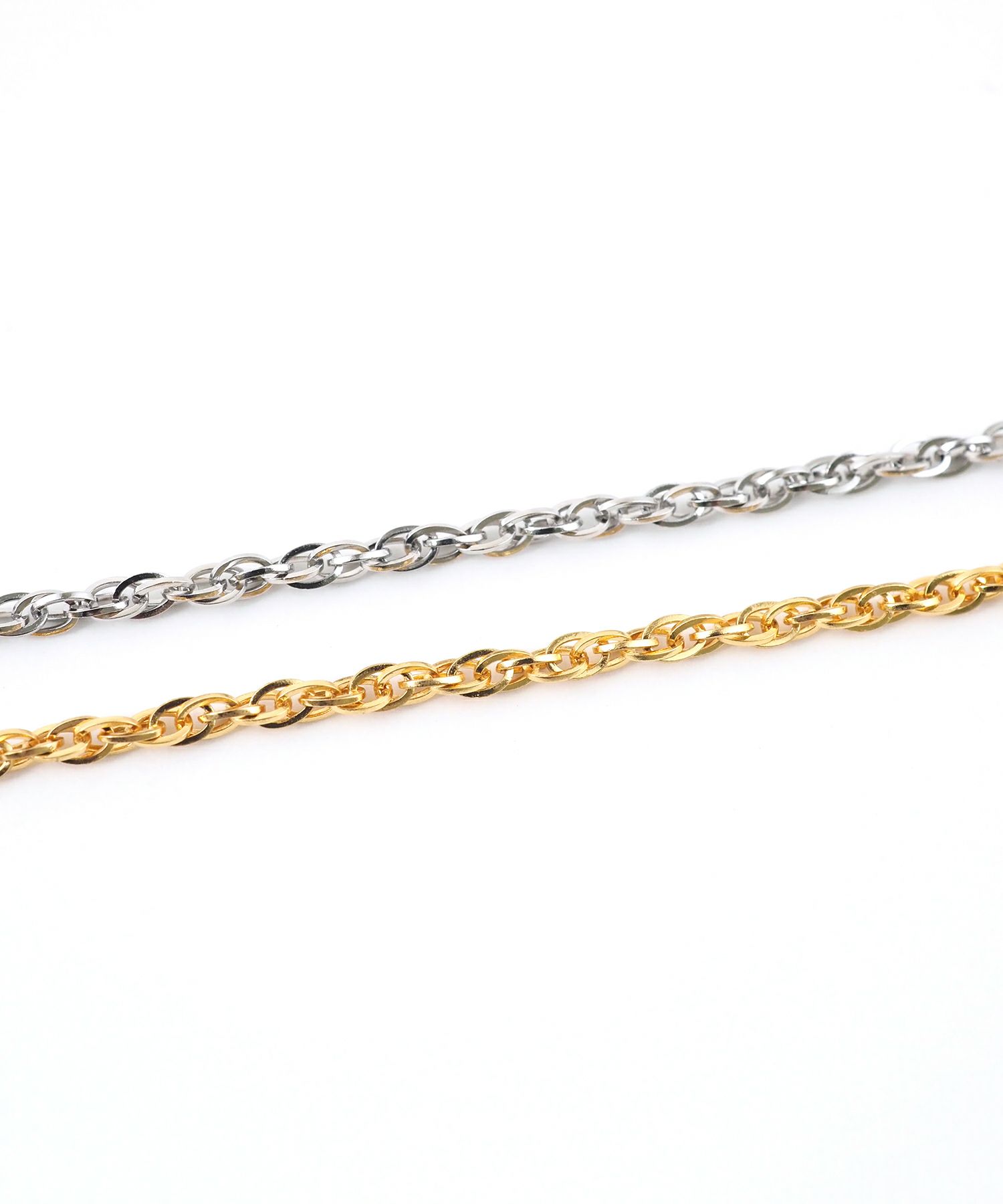 ツイストチェーン2wayステンレスブレスレット・アンクレット