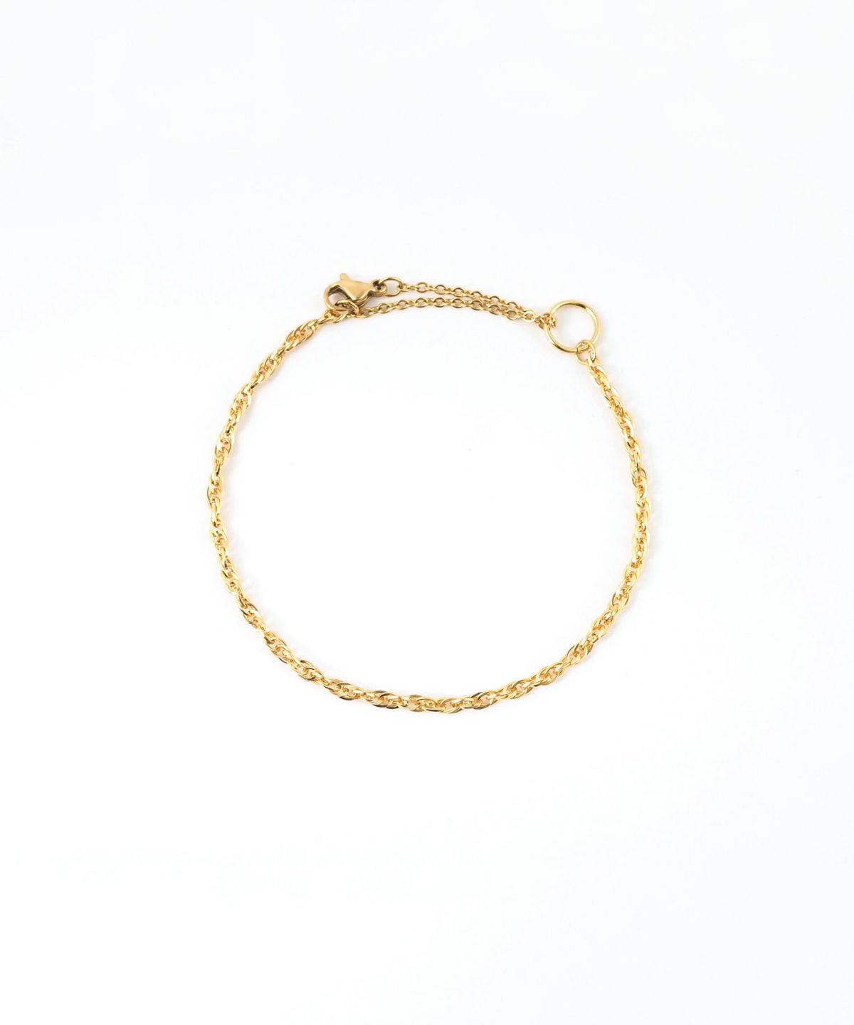 ツイストチェーン2wayステンレスブレスレット・アンクレット