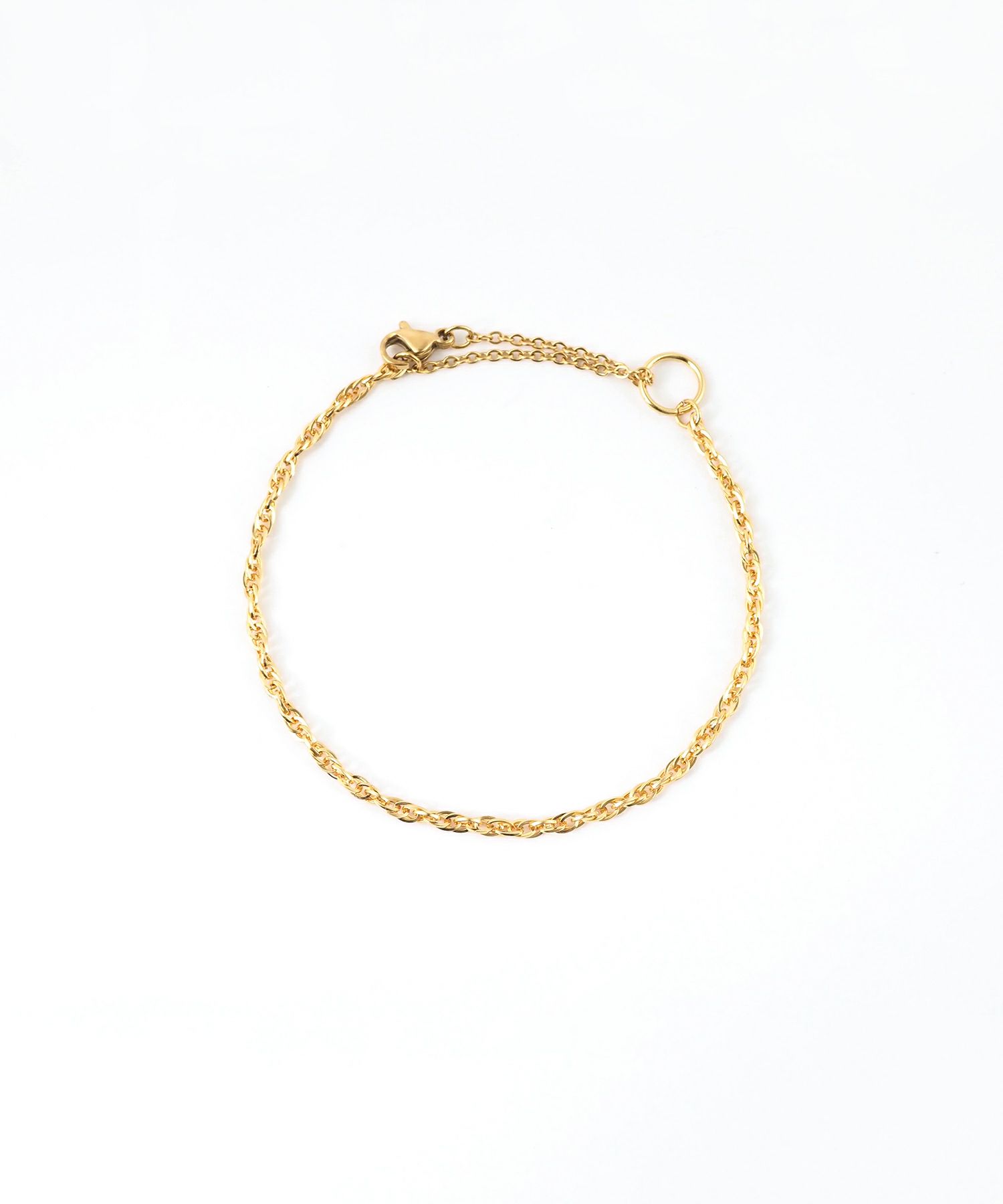 ツイストチェーン2wayステンレスブレスレット・アンクレット