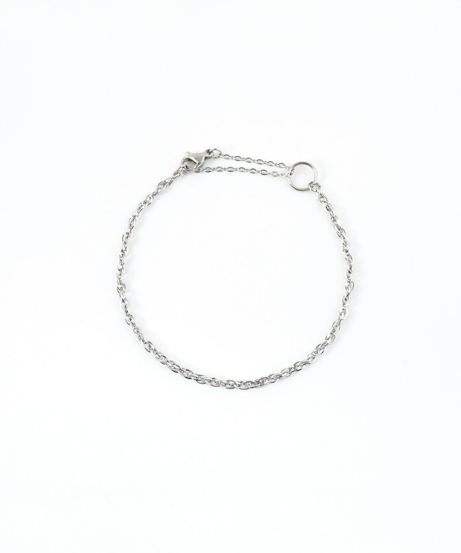 ツイストチェーン2wayステンレスブレスレット・アンクレット