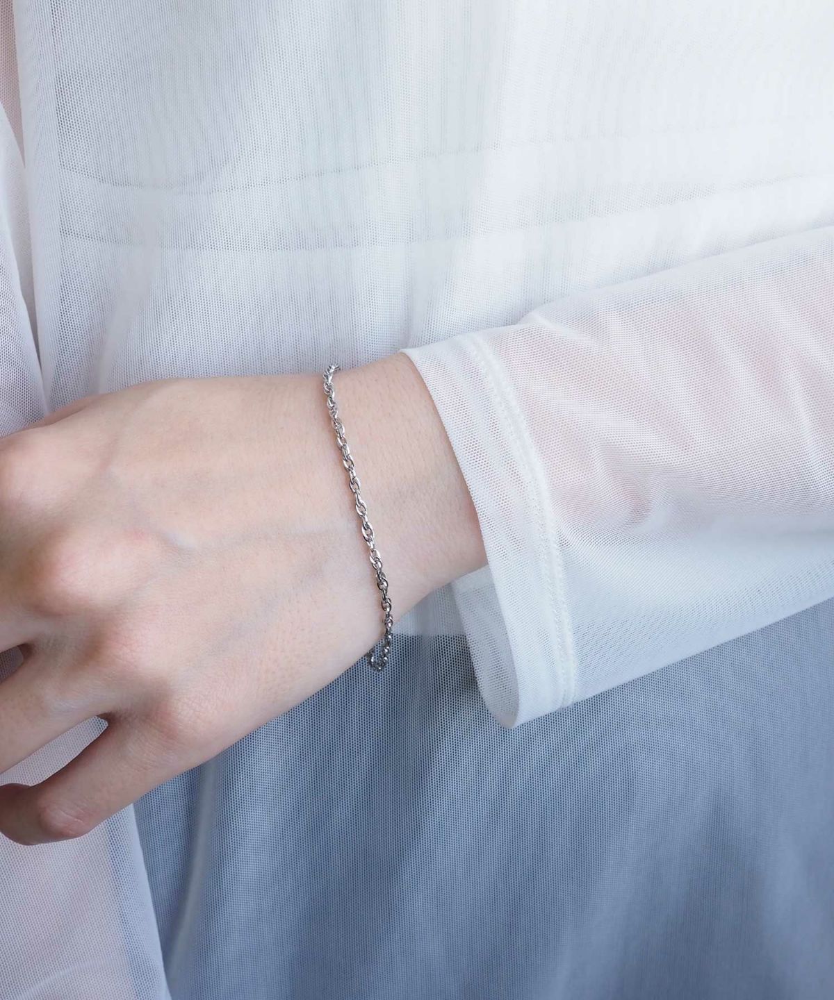 ツイストチェーン2wayステンレスブレスレット・アンクレット【Zoule】