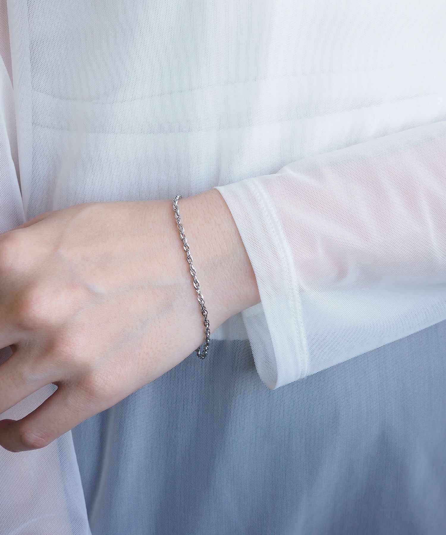 ツイストチェーン2wayステンレスブレスレット・アンクレット【Zoule】