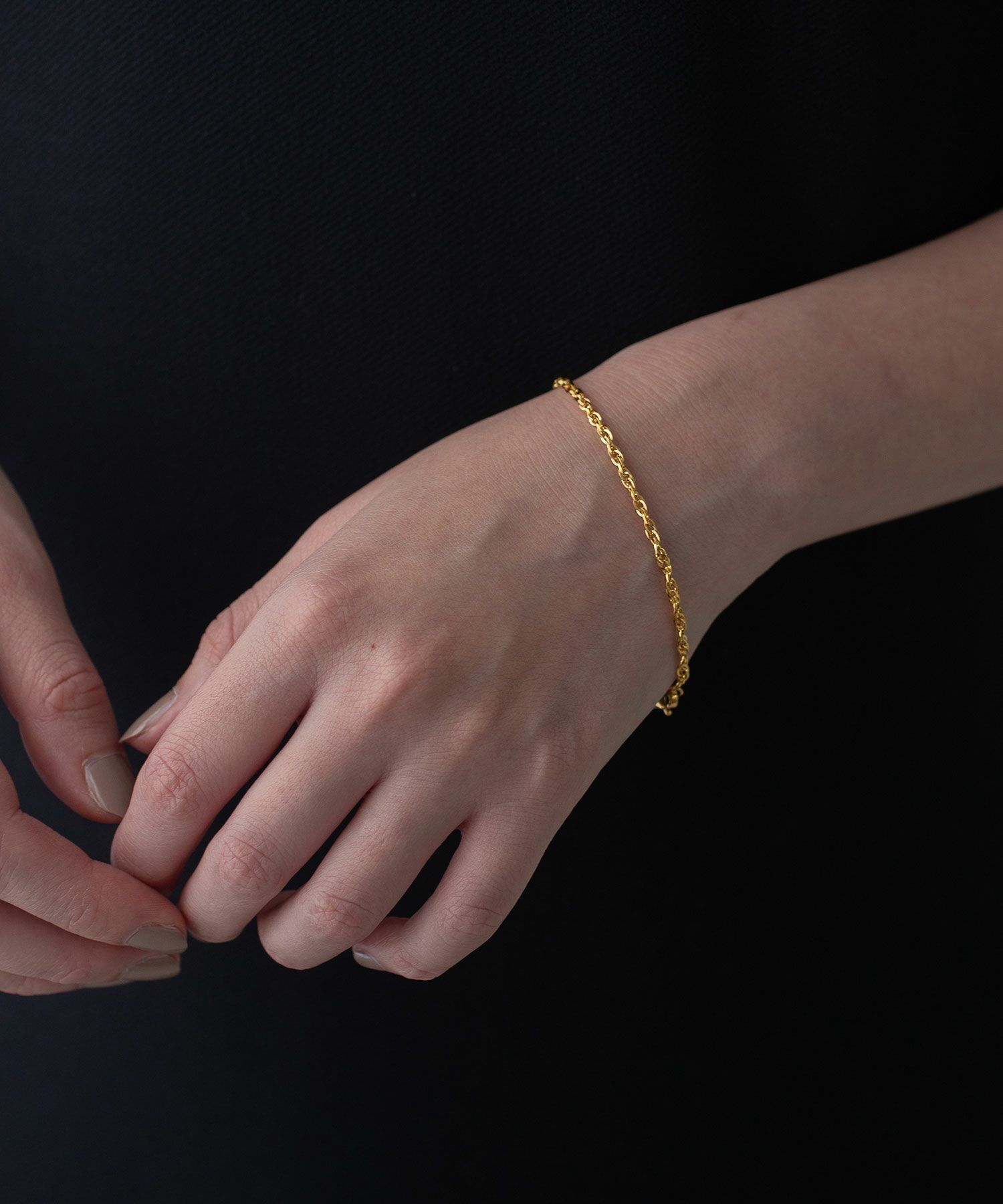 ツイストチェーン2wayステンレスブレスレット・アンクレット【Zoule】