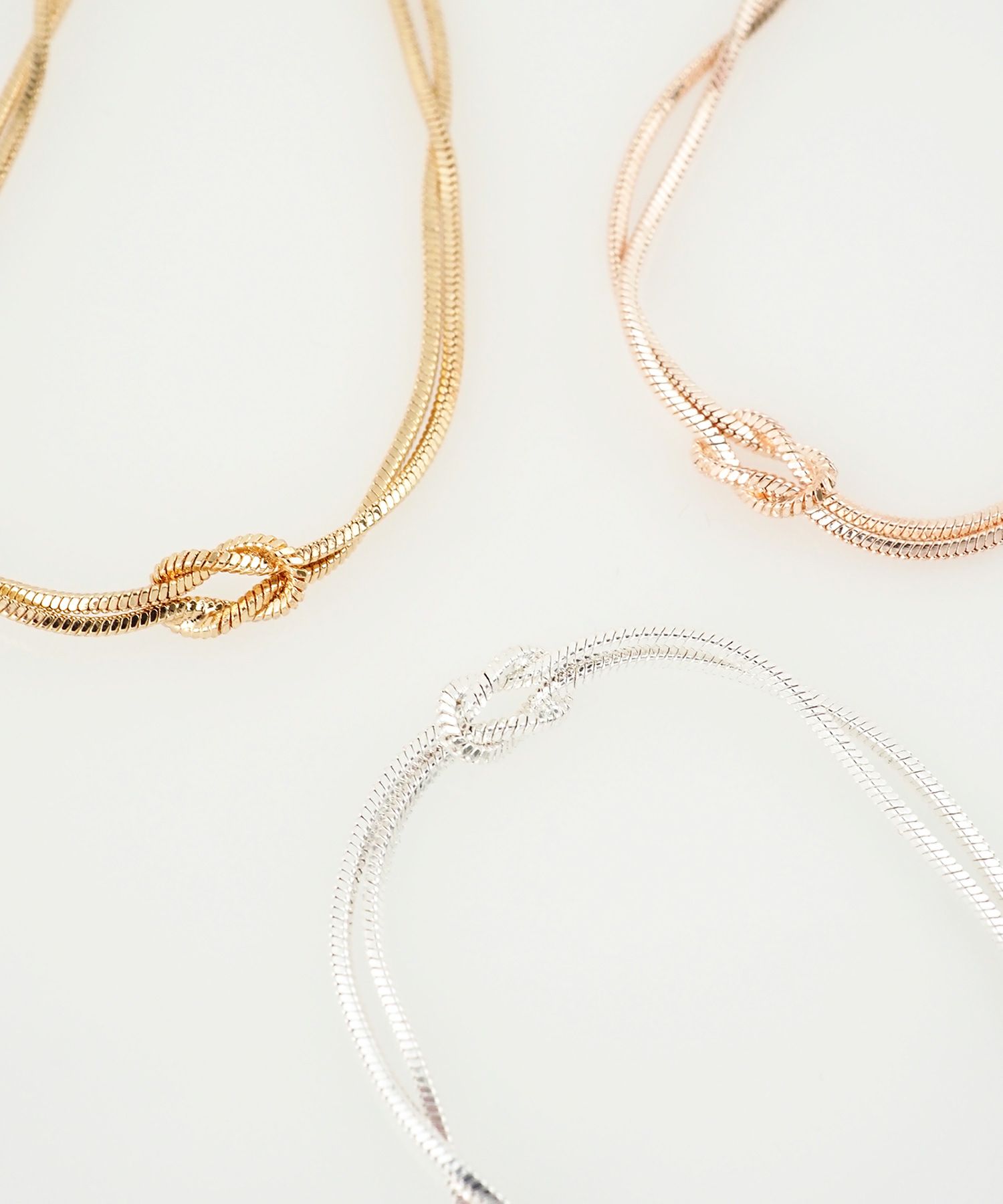 ノットスネークダブルチェーンマグネットブレスレット