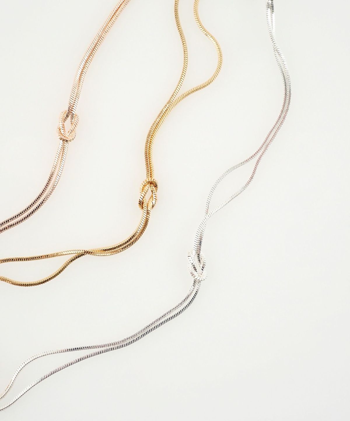 ノットスネークダブルチェーンマグネットブレスレット