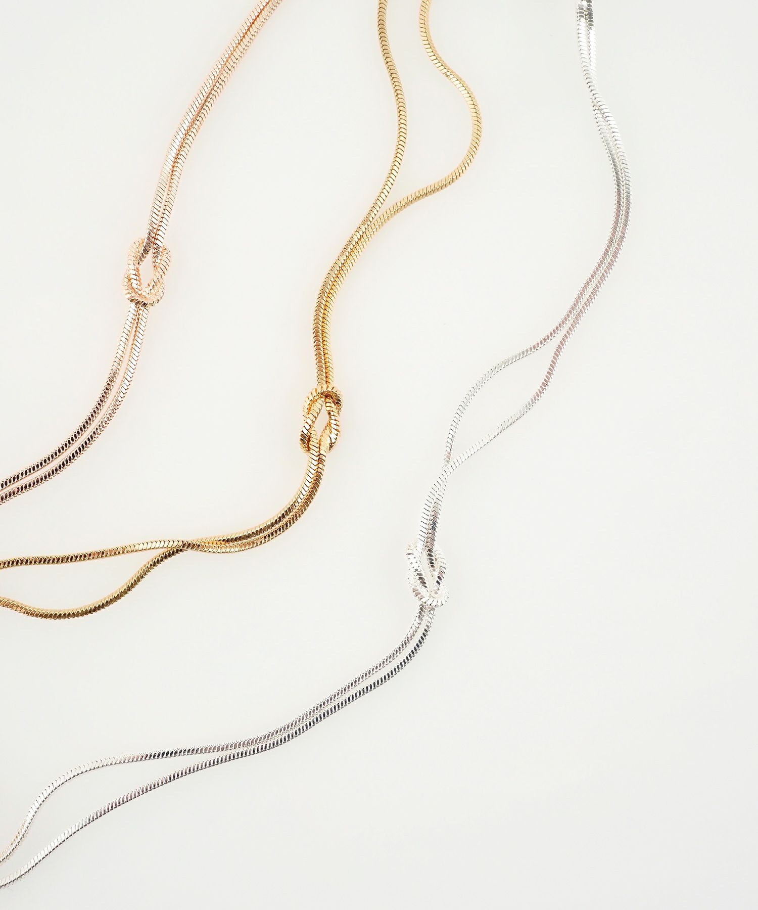 ノットスネークダブルチェーンマグネットブレスレット