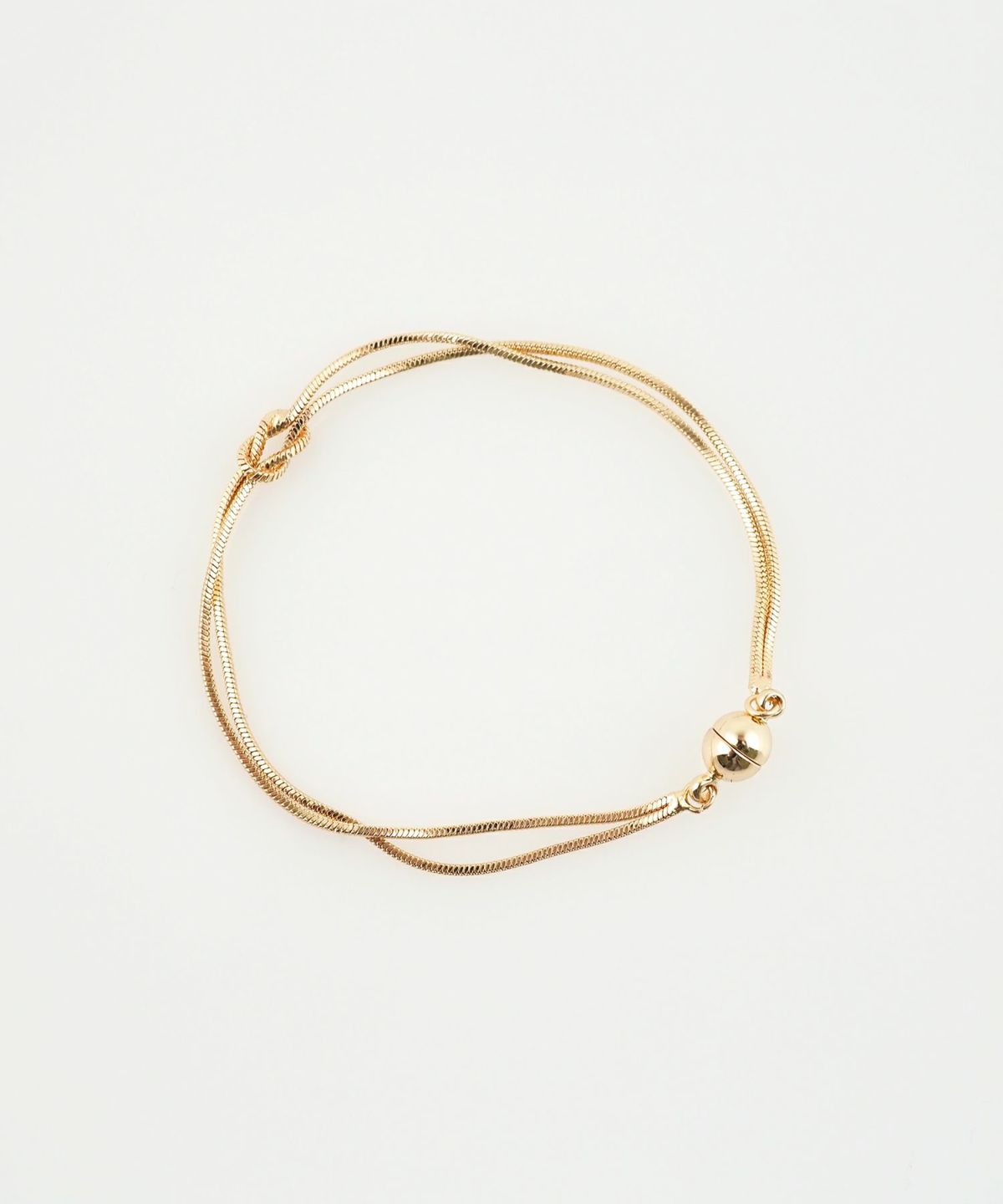 ノットスネークダブルチェーンマグネットブレスレット