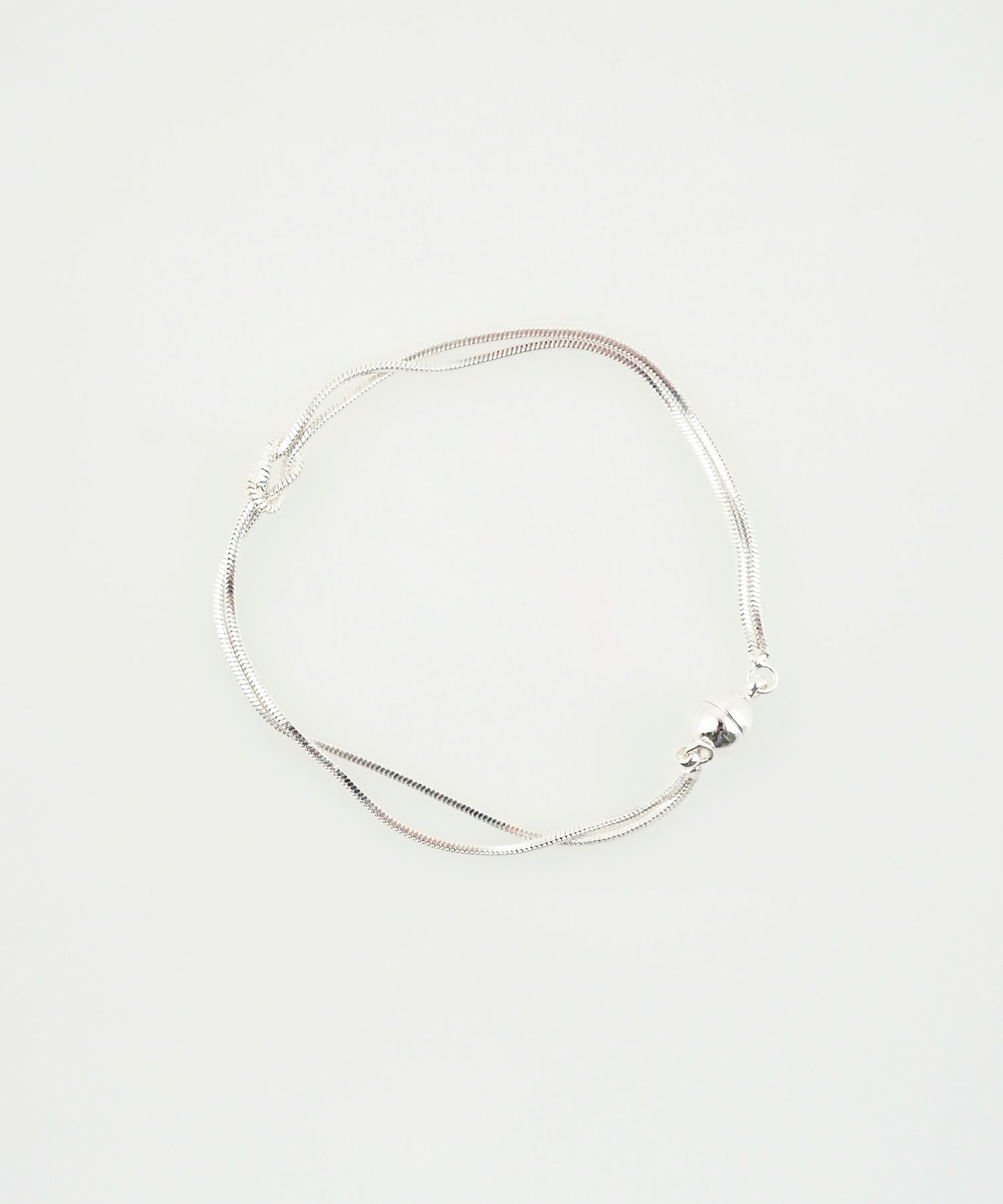 ノットスネークダブルチェーンマグネットブレスレット