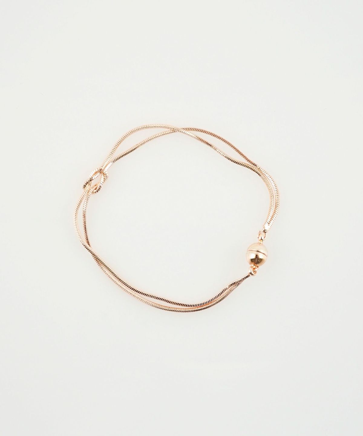 ノットスネークダブルチェーンマグネットブレスレット